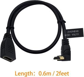 img 3 attached to 🔌 Poyiccot 8K HDMI-продлитель кабель: Сверхвысокая скорость передачи 8K 60Гц, 4K 120Гц, 3D Ultra HDR HDMI-продлитель кабель, 2 фута (M/F Вверх)