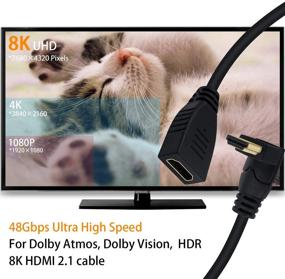 img 1 attached to 🔌 Poyiccot 8K HDMI-продлитель кабель: Сверхвысокая скорость передачи 8K 60Гц, 4K 120Гц, 3D Ultra HDR HDMI-продлитель кабель, 2 фута (M/F Вверх)