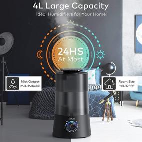 img 2 attached to 🌬️ Top Fill 4L Bedroom Humidifiers with Oil Diffuser & Quiet Ultrasonic Technology – Ideal for Large Rooms, featuring 360° Rotation Nozzle, Auto Shut-Off, and Baby-friendly Design