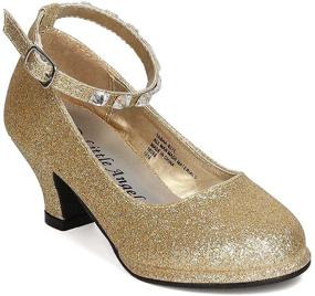 img 4 attached to Sparkling Little Angel Glitter Leatherette Rhinestone Girls' Shoes: Dazzle with Style!