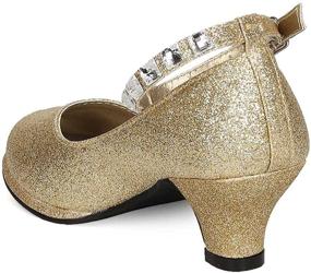 img 2 attached to Sparkling Little Angel Glitter Leatherette Rhinestone Girls' Shoes: Dazzle with Style!