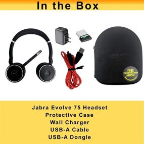 img 2 attached to 🎧 Jabra Evolve 75 UC Bundle Bluetooth Headset with Active Environmental Canceling - Wall Charger, USB Dongle - Voice and Video Apps Compatible: Zoom, Webex, Meet, Softphones, Smartphones, Mac