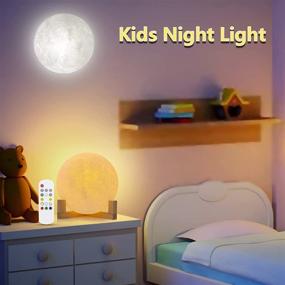 img 2 attached to 🌙 FIRPOW 6-inch Moon Lamp: Wall Mounted Galaxy Night Light with 18 Colors, Remote & Touch Control - 2021 New Version, USB Charging - Perfect Gift for Baby and Birthday