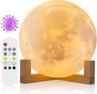 🌙 firpow 6-inch moon lamp: wall mounted galaxy night light with 18 colors, remote & touch control - 2021 new version, usb charging - perfect gift for baby and birthday логотип