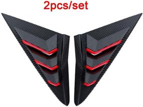img 1 attached to Carbon Fiber Red Racing Rear Side Window Louvers Air Vent Scoop Shades Cover Blinds Exterior Decals Compatible For Honda 10Th Gen Civic Hatchback Type R 2016 2017 2018 2019 2020 2021(Not For Sedan)