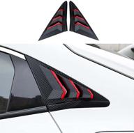 carbon fiber red racing rear side window louvers air vent scoop shades cover blinds exterior decals compatible for honda 10th gen civic hatchback type r 2016 2017 2018 2019 2020 2021(not for sedan) logo