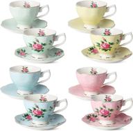 ☕ cappuccino porcelain teacups with tea saucers: premium food service equipment & supplies логотип