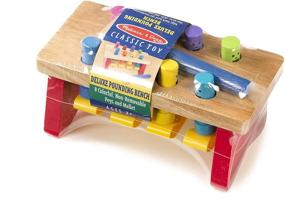 img 1 attached to 🔨 Улучшенная SEO: Набор детской игрушки Melissa & Doug Pounding Bench с молоточком - Делюкс деревянное строительство