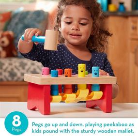 img 3 attached to 🔨 Enhanced SEO: Melissa & Doug Pounding Bench Toy Set with Mallet - Deluxe Wooden Construction
