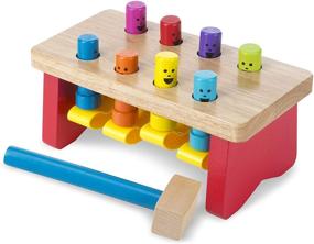 img 4 attached to 🔨 Улучшенная SEO: Набор детской игрушки Melissa & Doug Pounding Bench с молоточком - Делюкс деревянное строительство