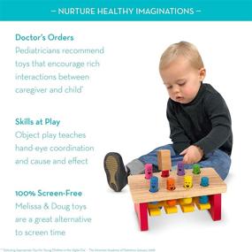 img 2 attached to 🔨 Улучшенная SEO: Набор детской игрушки Melissa & Doug Pounding Bench с молоточком - Делюкс деревянное строительство