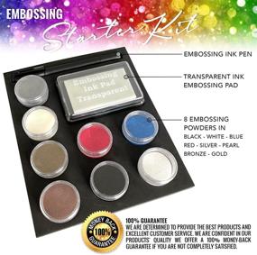 img 3 attached to 🎨 Crafters' Dream: Complete Embossing Kit with Clear Embossing Pen, Ink Pad, and 8X 10ml Embossing Powders