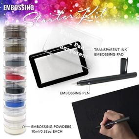 img 2 attached to 🎨 Crafters' Dream: Complete Embossing Kit with Clear Embossing Pen, Ink Pad, and 8X 10ml Embossing Powders