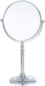 img 4 attached to 💄 Enhance Your Vanity Experience with the Makeup Mirror, Magnifying Mirror 1/20X: Large Tabletop Two-Sided Swivel Vanity Mirror, Chrome Finish Style 1-8 inches