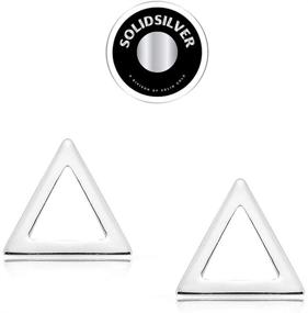 img 2 attached to 💎 Sleek and Stylish: SolidSilver Triangle Stud Earrings in Sterling Silver or Yellow Gold Dipped