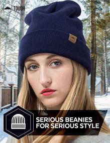 img 2 attached to Cuffed Knit Beanie Winter Hats: Warm, Soft & Stretchy Toboggan Cap for Men and Women