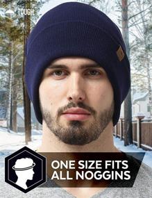 img 3 attached to Cuffed Knit Beanie Winter Hats: Warm, Soft & Stretchy Toboggan Cap for Men and Women