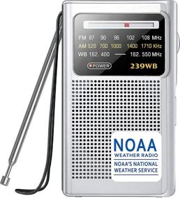 img 4 attached to 📻 Greadio NOAA Weather Radio: Reliable AM/FM Battery Operated Transistor Portable Radio for Best Reception, with Stereo Earphone Jack - Ideal for Emergency, Hurricane, Running, Walking & Home (Silver)
