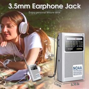 img 1 attached to 📻 Greadio NOAA Weather Radio: Reliable AM/FM Battery Operated Transistor Portable Radio for Best Reception, with Stereo Earphone Jack - Ideal for Emergency, Hurricane, Running, Walking & Home (Silver)
