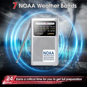 img 3 attached to 📻 Greadio NOAA Weather Radio: Reliable AM/FM Battery Operated Transistor Portable Radio for Best Reception, with Stereo Earphone Jack - Ideal for Emergency, Hurricane, Running, Walking & Home (Silver)