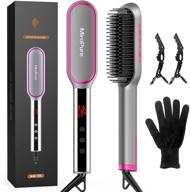 💇 infrared ionic hair straightening brush by miropure | 13 heat settings with led screen &amp; anti-scald technology | auto-off feature | fast heating comb for home salon use logo