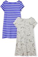 amazon brand - girls' short-sleeve knit t-shirt dresses by spotted zebra logo