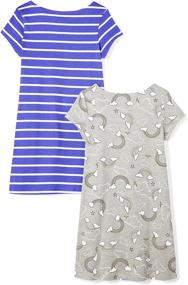 img 2 attached to Amazon Brand - Girls' Short-Sleeve Knit T-Shirt Dresses by Spotted Zebra