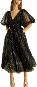 img 4 attached to LINGLINGDING Sparkle Dresses Sleeves Evening Women's Clothing