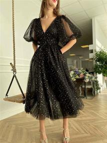 img 2 attached to LINGLINGDING Sparkle Dresses Sleeves Evening Women's Clothing