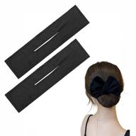 effortless hair bun maker - deft bun for all hair types, lazy hair curler with magic clip, multicolor cloth fast diy french twist bun shaper accessory for girls and women (black-2pcs) logo