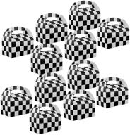 🏎️ adorox set of 12 checkered racing treat boxes for race car theme party favors логотип