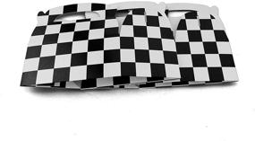 img 1 attached to 🏎️ Adorox Set of 12 Checkered Racing Treat Boxes for Race Car Theme Party Favors