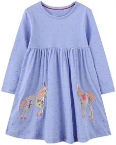 img 4 attached to Clothes Cotton Butterfly Dresses 7_Years Girls' Clothing