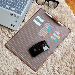 img 4 attached to ☕️ ELSKY Coffee Office Mouse Mat for Computer or Laptop with Gaming Mouse Pad and Desktop Protector, Keyboard Pad, Drawing and Writing Pad with Card Schedule Pockets, Includes Cover and 2 Transparent Sheets for Memos