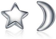 🌙 gooodcorsetmall: sterling silver moon and star stud earrings - mismatched, hypoallergenic jewelry gift for girls and women logo