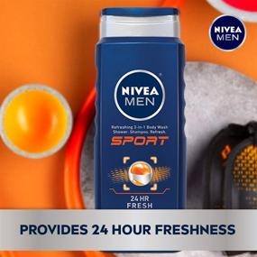 img 3 attached to 💪 NIVEA MEN Sport Body Wash - 16.9 fl. oz. Bottle: Energizing cleansing for active men