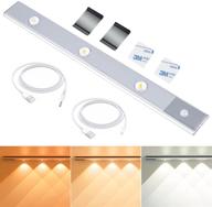 🔦 wireless ultra-thin led closet light: rechargeable motion sensor stick-on light bar with adjustable color temperature - under cabinet lights for kitchen - 1 pack логотип