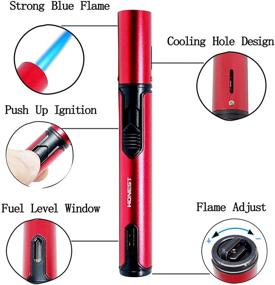 img 3 attached to Fengfang 6.0 inch Long Torch Lighter - Windproof Adjustable Pen Lighter for Men's Gifts - Red (Gas not Included)