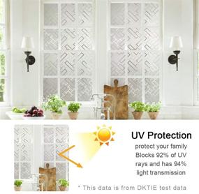 img 1 attached to 🪟 dktie Window Privacy Film: Decorative Cling Clings for Glass Doors - Stained Glass Decals & Vinyl Stickers - Non Adhesive Home Window Privacy