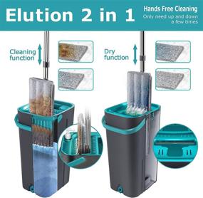 img 3 attached to 🧹 Advanced Flat Mop and Bucket Set: 6 Reusable Microfiber Pads, 360° Flexible Head, Stainless Steel Handle for Hands-Free Self-Cleaning. Ideal for Ceramic, Laminate, Tiles, and Wood Floor Cleaning.