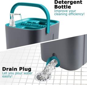 img 1 attached to 🧹 Advanced Flat Mop and Bucket Set: 6 Reusable Microfiber Pads, 360° Flexible Head, Stainless Steel Handle for Hands-Free Self-Cleaning. Ideal for Ceramic, Laminate, Tiles, and Wood Floor Cleaning.