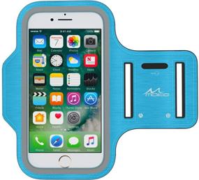 img 4 attached to MoKo Phone Armband: Water Resistant Running Cell Phone Holder - Compatible with iPhone 11 Pro, X, Xs, 8, 7, 6, 6s - Adjustable Band with Key Holder - Ideal for Walking Fitness - Blue