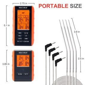 img 2 attached to 🌡️ Secura Upgraded Wireless Remote Meat Thermometer for Grilling with 4 Probes - Digital Instant Read Food Thermometers for Smokers, BBQ, Oven (Bonus Damp Cloth)