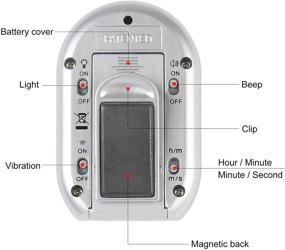 img 3 attached to 🔔 Silver ZYQY X-WLANG 3-in-1 Alert Timer 1013 with Vibration, Beep, and Flash – Ideal as Kitchen, Medical, and Therapeutic Timer