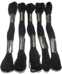 img 1 attached to Goelx 25 Skeins Skein Embroidery Thread Floss/Jewelry Making Craft Thread Pack - Black