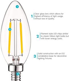 img 3 attached to Dimmable Filament Candelabra Chandelier: 🕯️ The Perfect Equivalent for Enhanced Ambiance