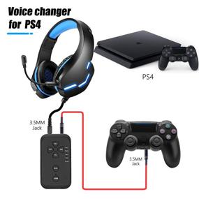 img 3 attached to PUTELTAL Voice Changer Gaming Headset - LED Light, Noise Cancelling, Over Ear Headphones for Phone/PS4/PS5/Xbox/PC/Laptop/XBOX ONE