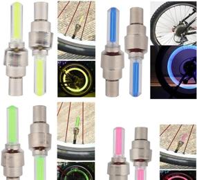 img 2 attached to 🚴 Dkiigame 10 Pack of LED Flash Tyre Wheel Valve Cap Light for Car Bike Bicycle Motorbicycle Wheel (2 x Red, 2 x Yellow, 2 x Blue, 2 x Green, 2 x Colorful) - Enhance Safety and Style!