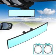 🚗 vlatuo 12 inch panoramic rear view mirror - universal clip on convex curve mirror, reduces blind spot for cars suv trucks (12"l x 2.8"h) logo