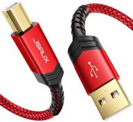 🔌 10ft jsaux usb принтер кабель - высокоскоростной usb 2.0 тип a мужской к b мужской сканерный шнур - совместим с hp, canon, epson, dell, brother, lexmark, xerox, samsung,+ многое другое - идеально подходит для пианино, цап логотип